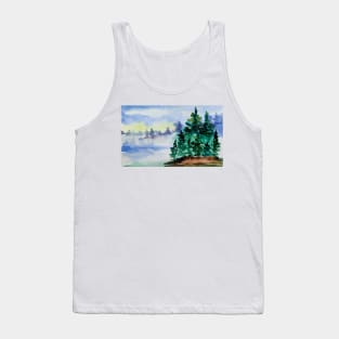 Christmas trees landscape Tank Top